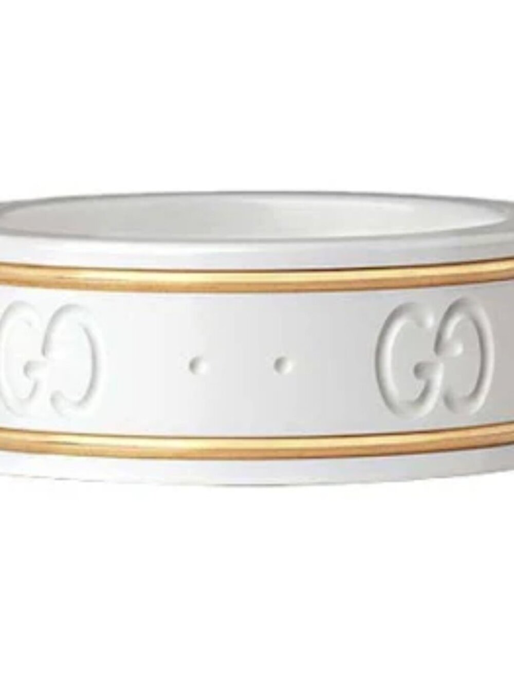 GUCCI White and yellow gold ICON ring NIB